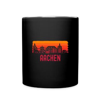Aachen Stadt Skyline - Tasse einfarbig - Schwarz - Vorne