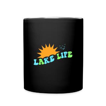 LEBEN SEE LEBE SEEN WASSER FLUSSE SONNE WILDWASSER - Tasse einfarbig - Schwarz - Vorne