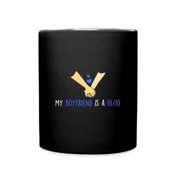 Mein Freund ist eine 10/10 - Tasse einfarbig - Schwarz - Vorne