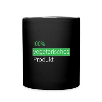 100% vegetarisches Produkt - Tasse einfarbig - Schwarz - Vorne