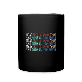 beste Freundin besser als Freund - Tasse einfarbig - Schwarz - Vorne