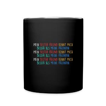 bester Freund besser als Freundin - Tasse einfarbig - Schwarz - Vorne