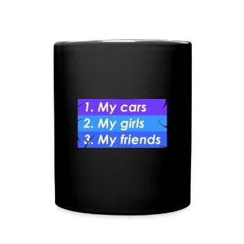 1. Voitures 2. Filles 3. Amis - Mug uni - noir - Devant