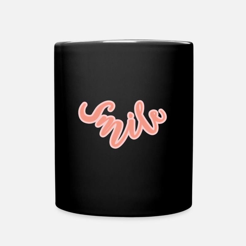 smile black - Full Colour Mug - black