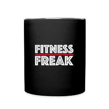 Fitness Freak | Gym, Bodybuilding, Health - Full Colour Mug - black - Front