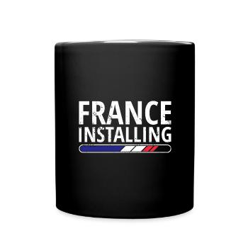 Frankreich Flagge Used Look Französische Fahne - Tasse einfarbig - Schwarz - Vorne