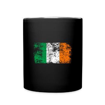Ireland Flag Vintage Irish Flag Dublin - Full Colour Mug - black - Front