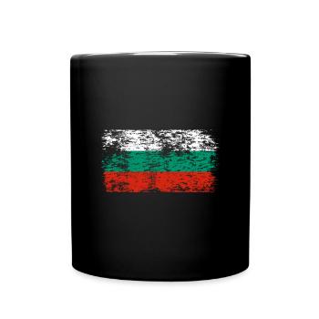 Bulgarien Flagge Bulgarische Fahne Goldstrand - Tasse einfarbig - Schwarz - Vorne