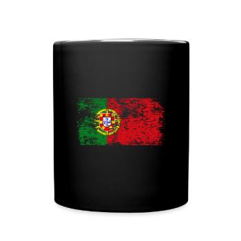 Drapeau du Portugal Utilisé Look Drapeau Portugais - Mug uni - noir - Devant