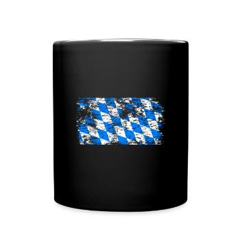Bavaria Flag Used Look Bavarian Flag Vintage - Full Colour Mug - black - Front