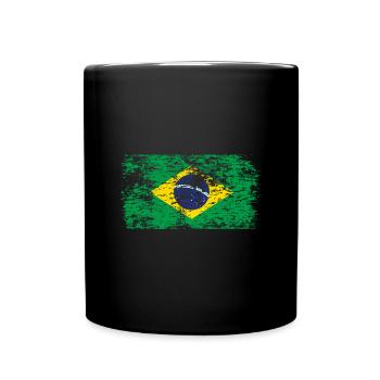 Flag of Brazil Flag of South America - Full Colour Mug - black - Front