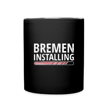 Bremen Flagge Bremer Fahne - Tasse einfarbig - Schwarz - Vorne