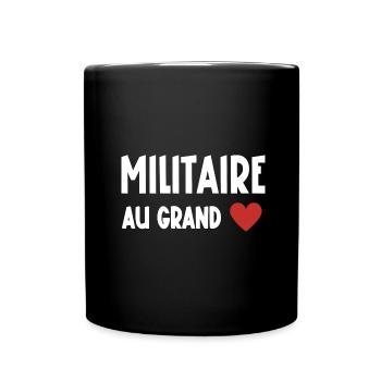 militaire au grand cœur - Mug uni - noir - Devant