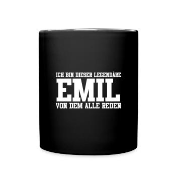 Emil Name Design - Tasse einfarbig - Schwarz - Vorne