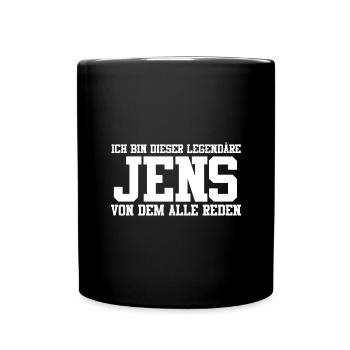 Jens Name Design - Tasse einfarbig - Schwarz - Vorne