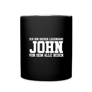 John Name Design - Tasse einfarbig - Schwarz - Vorne