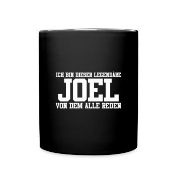 Joel Name Design - Tasse einfarbig - Schwarz - Vorne