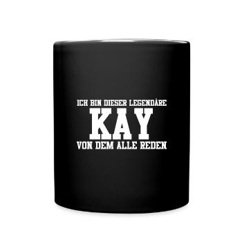 Kay Name Design - Tasse einfarbig - Schwarz - Vorne