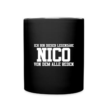 Nico Name Design - Tasse einfarbig - Schwarz - Vorne