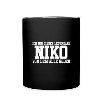 Niko Name Design - Tasse einfarbig - Schwarz - Vorne