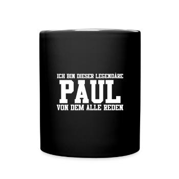 Paul Name Design - Tasse einfarbig - Schwarz - Vorne