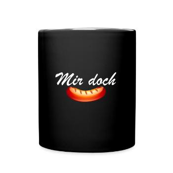 Mir doch Wurst | lustige Sprüche, Sarkasmus, Grill - Tasse einfarbig - Schwarz - Vorne