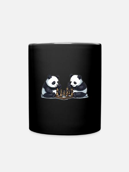 Schach-Pandas - Tasse einfarbig - Schwarz