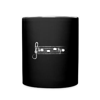 BACH en partition (blanc) - Mug uni - noir - Devant