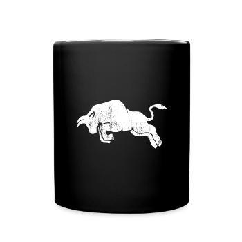 Stier used look - weiß - Tasse einfarbig - Schwarz - Vorne