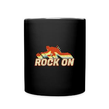 Rock On Curling Retro Vintage Sports sur glace cadeau - Mug uni - noir - Devant