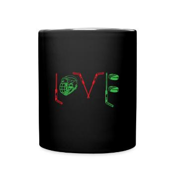 Hockey Love Gift Ihm ihren Hockey Lover Valentine - Tasse einfarbig - Schwarz - Vorne