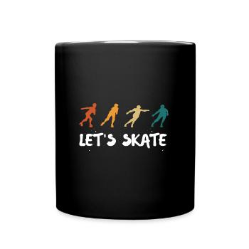 Let's Skate Retro Roller Skates Inline Skating Ska - Tasse einfarbig - Schwarz - Vorne