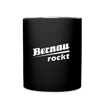 Bernau rockt - Textdesign mit Stadtnamen - Tasse einfarbig - Schwarz - Vorne