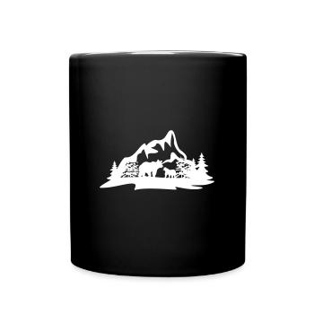 BEAR BEAR ANIMALS NATURE WILDLIFE FOREST MOUNTAIN MOTIF - Full Colour Mug - black - Front