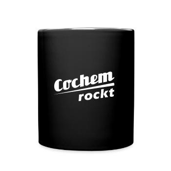 Cochem rockt - Textdesign mit Stadtnamen - Tasse einfarbig - Schwarz - Vorne