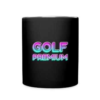 GOLF PREMIUM 80s 90s NEON GOLFER GREEN SLOGAN MOTIF - Full Colour Mug - black - Front