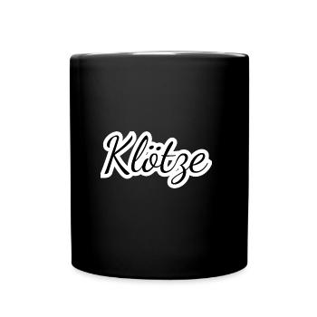 Klötze - Textdesign mit Stadtnamen - Tasse einfarbig - Schwarz - Vorne
