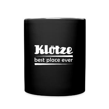 Klötze - Stadt best place ever - Tasse einfarbig - Schwarz - Vorne