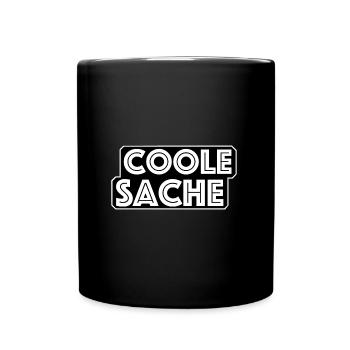 Coole Sache | lustige Sprüche, Freude, Lob - Tasse einfarbig - Schwarz - Vorne