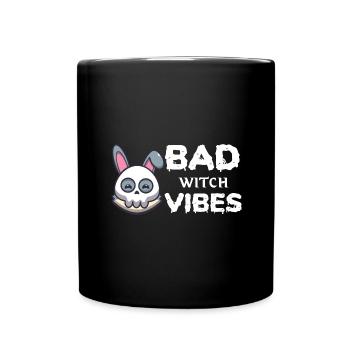 Evil Witch Vibes Halloween Costume Broom Horror - Full Colour Mug - black - Front