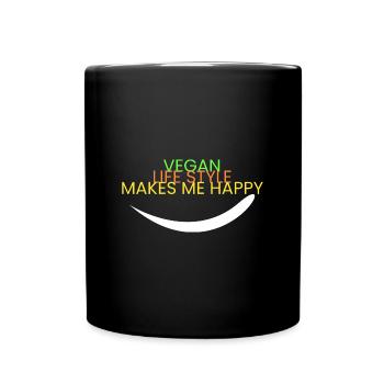 vegan lifestyle - I'm happy - Full Colour Mug - black - Front
