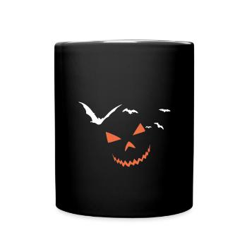 Halloween,pumpkin,bat, creepy - Full Colour Mug - black - Front
