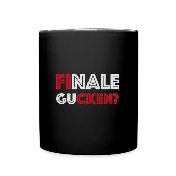 Finale Gucken | WM, Weltmeisterschaft, Fussball - Tasse einfarbig - Schwarz - Vorne