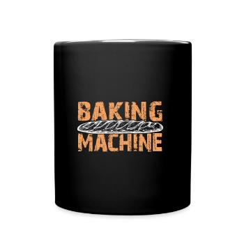 I bake my own bread - funny baking motif - Full Colour Mug - black - Front