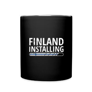 Drapeau de la Finlande Suomi Drapeau finlandais Look utilisé - Mug uni - noir - Devant