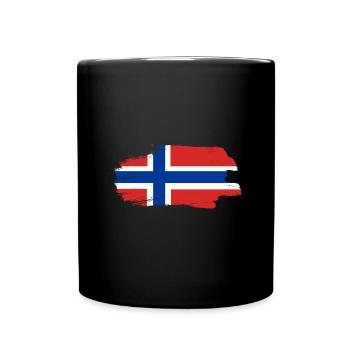 Drapeau de la Norvège Scandinavie Drapeau norvégien - Mug uni - noir - Devant