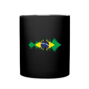 Drapeau du Brésil Drapeau de l’Amérique du Sud - Mug uni - noir - Devant