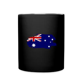 Drapeau de l’Australie sous le drapeau australien - Mug uni - noir - Devant