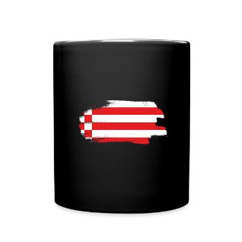 Bremen Flagge Bremer Fahne - Tasse einfarbig - Schwarz - Vorne