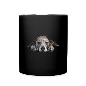Italian Greyhound - Tasse einfarbig - Schwarz - Vorne